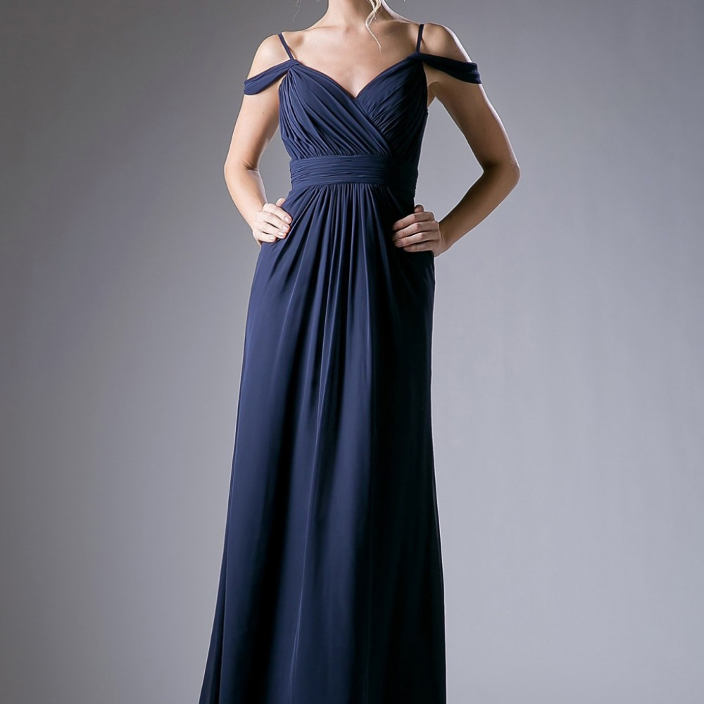 Navy A-Line Bridesmaid Long dress